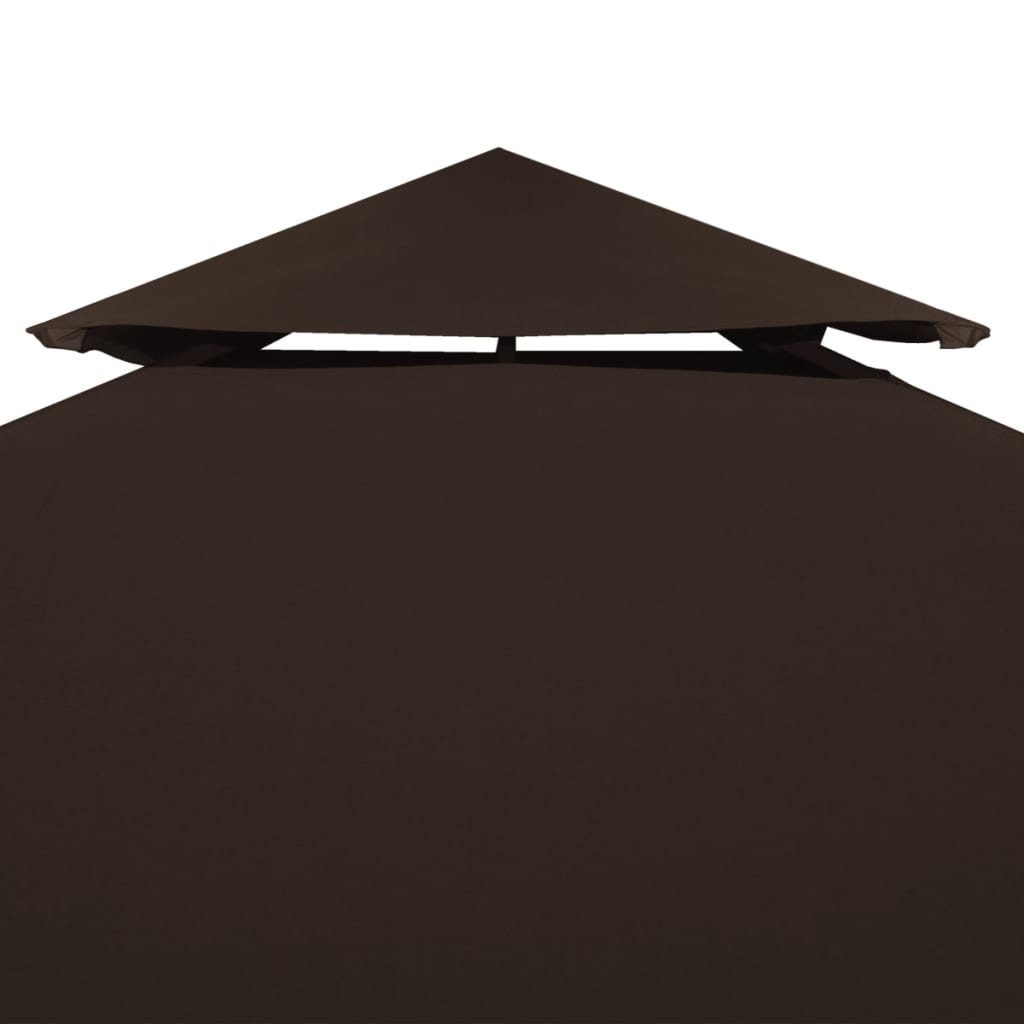 Dobbel toppduk til paviljong 310 g/m² 3x3 m brun