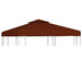 Dobbel toppduk til paviljong 310 g/m² 3x3 m terrakotta