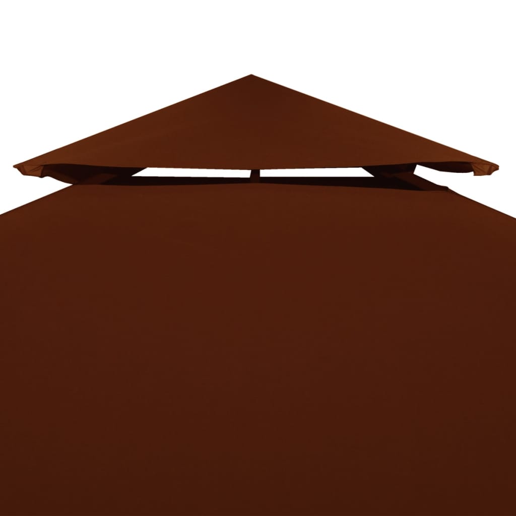 Dobbel toppduk til paviljong 310 g/m² 3x3 m terrakotta
