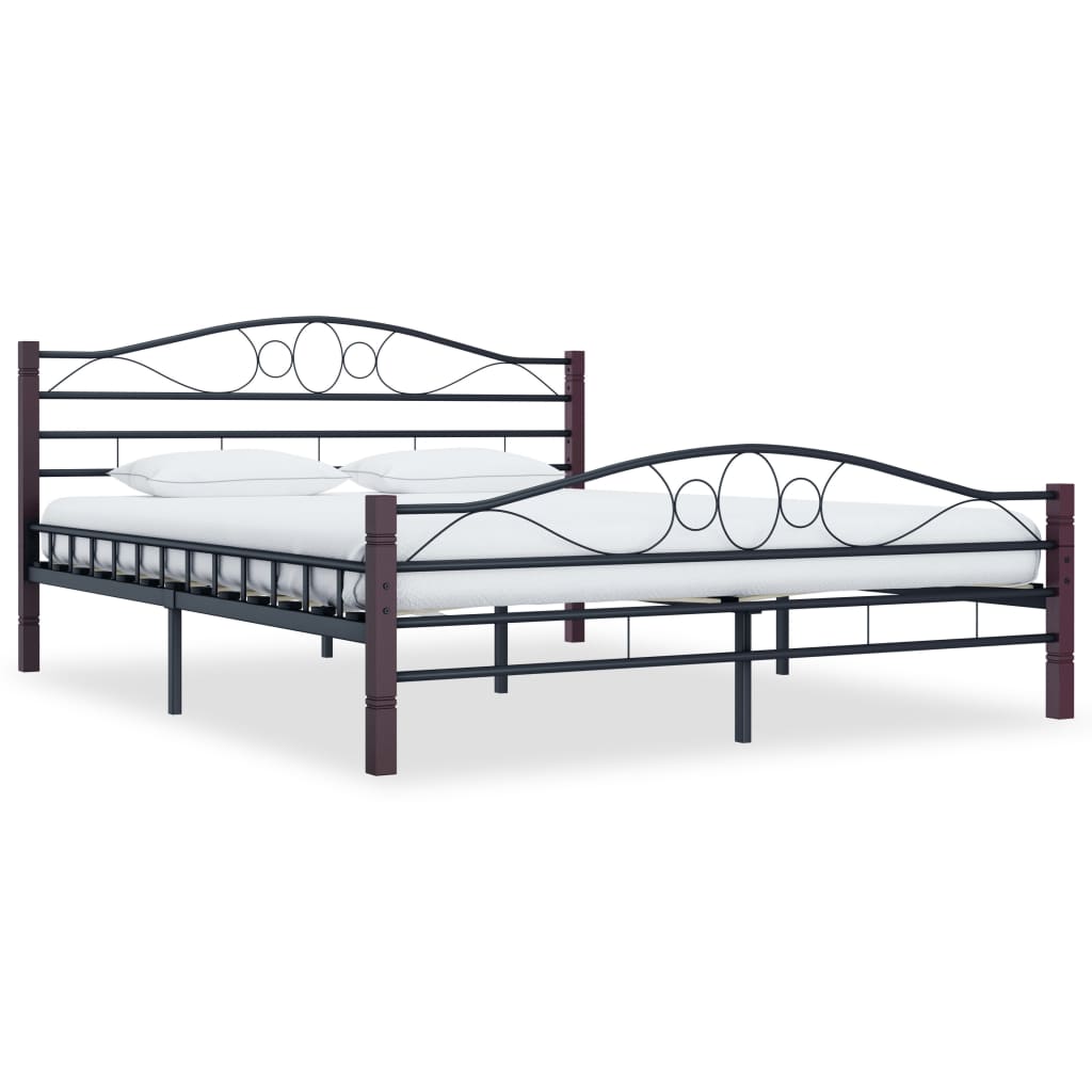 Sengeramme svart metall 200x200 cm