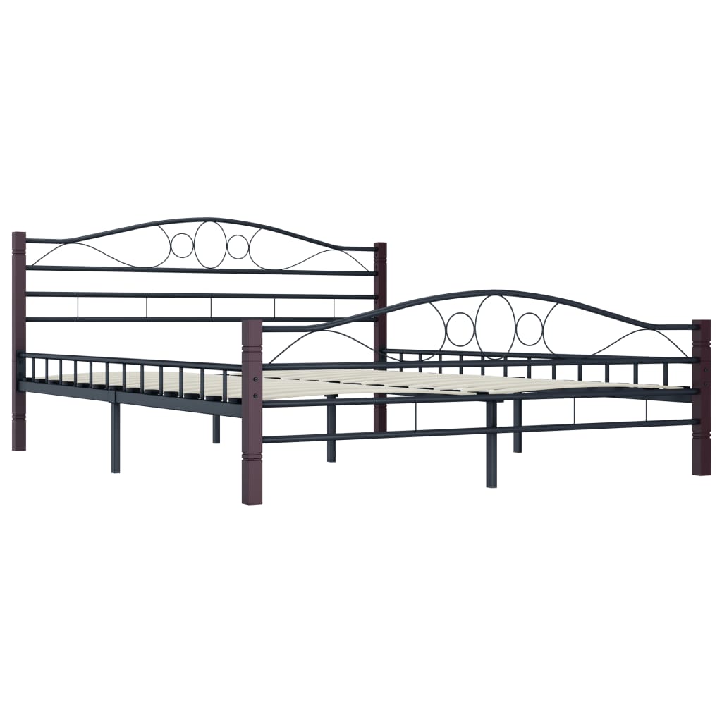 Sengeramme svart metall 200x200 cm