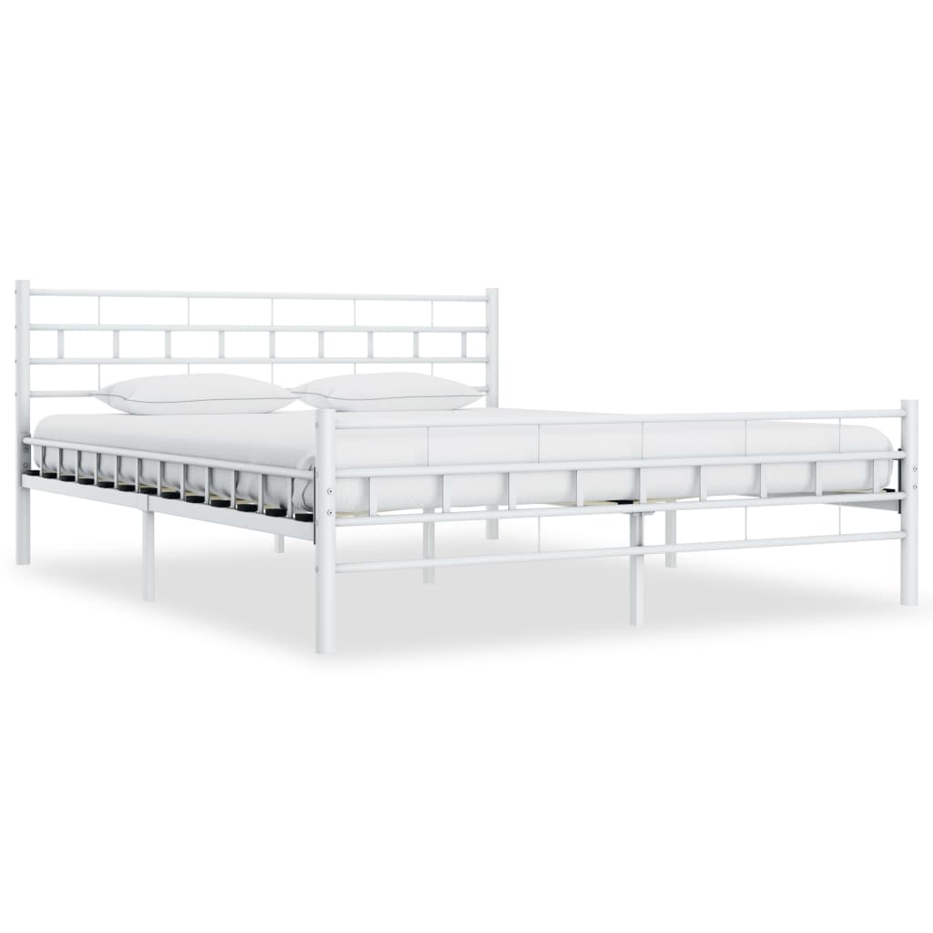Sengeramme hvit metall 140x200 cm