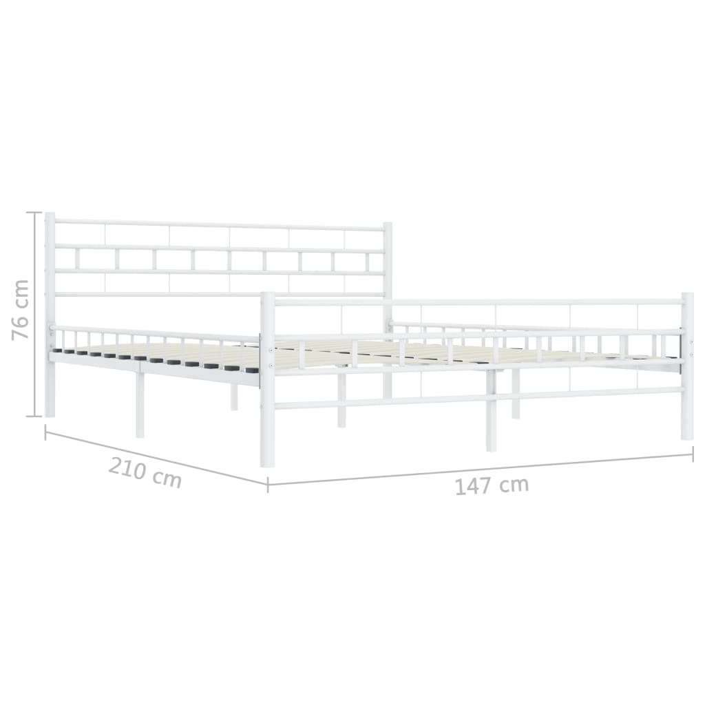 Sengeramme hvit metall 140x200 cm