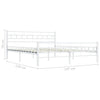 Sengeramme hvit metall 140x200 cm