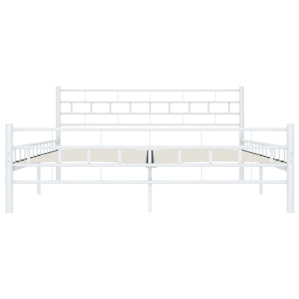 Sengeramme hvit metall 200x200 cm