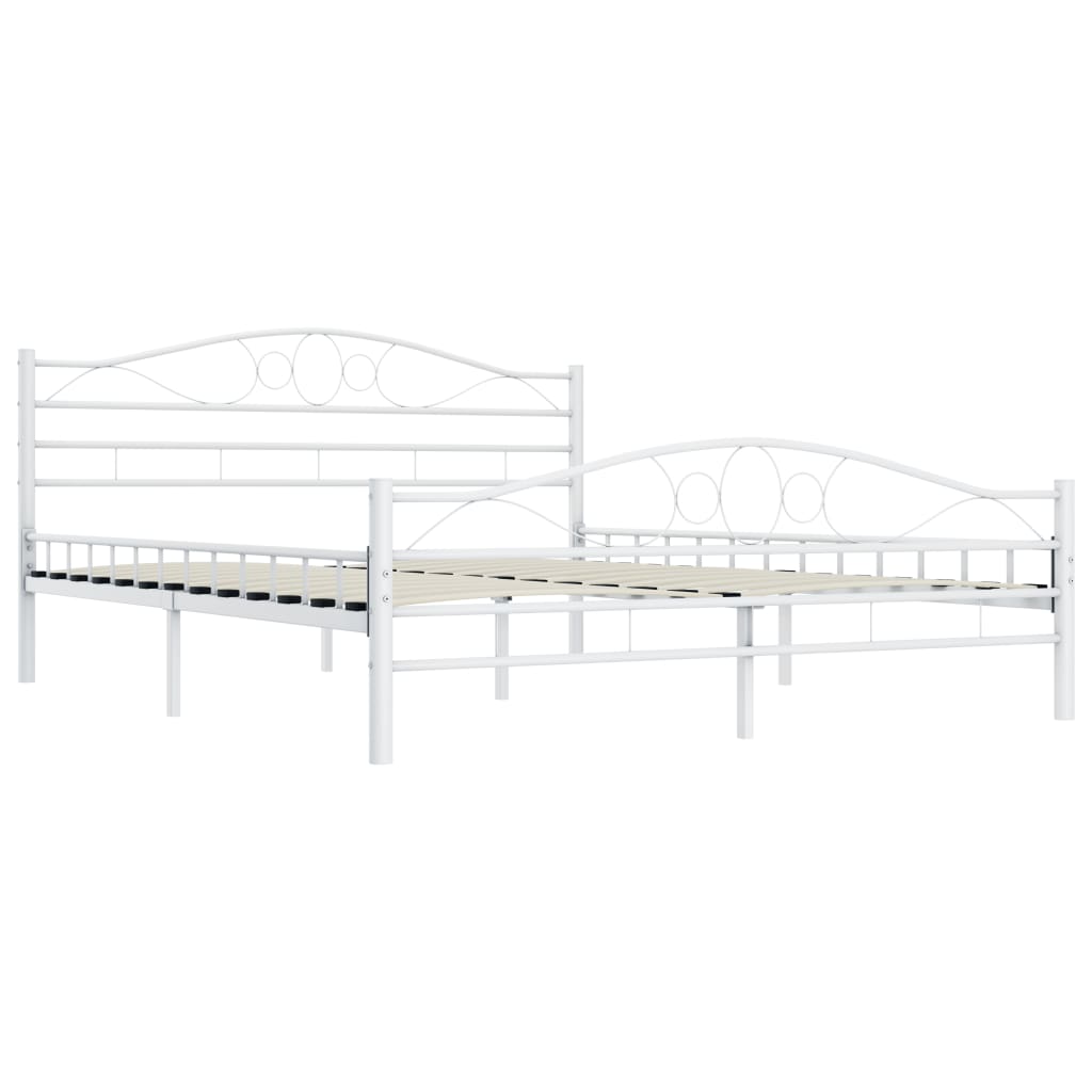 Sengeramme hvit metall 140x200 cm