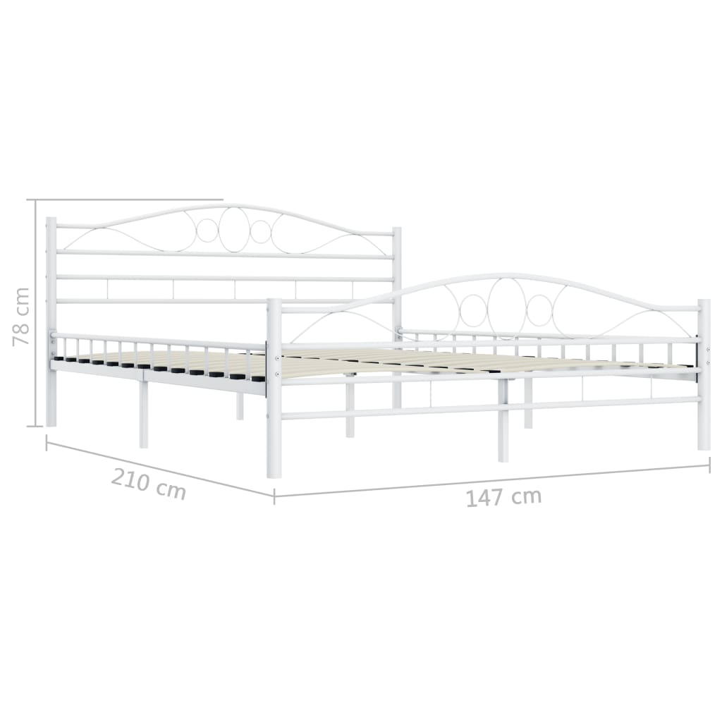 Sengeramme hvit metall 140x200 cm