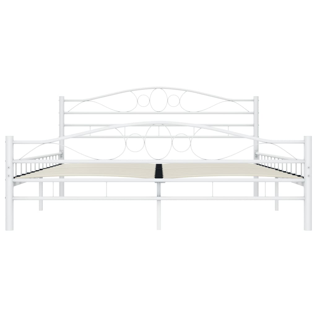 Sengeramme hvit metall 200x200 cm
