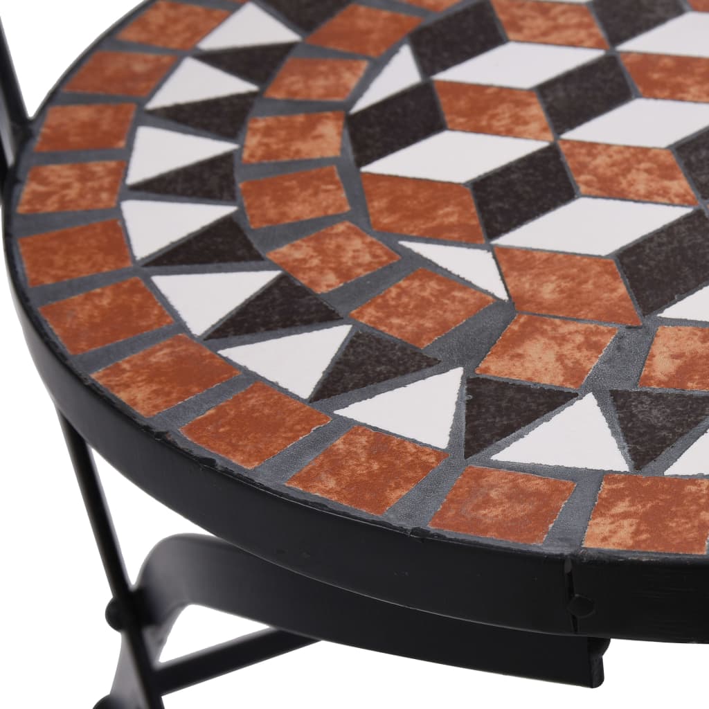 Mosaikkbistrostoler 2 stk brun keramikk