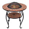 Bålfatbord med mosaikkmønster terrakotta 68 cm keramikk