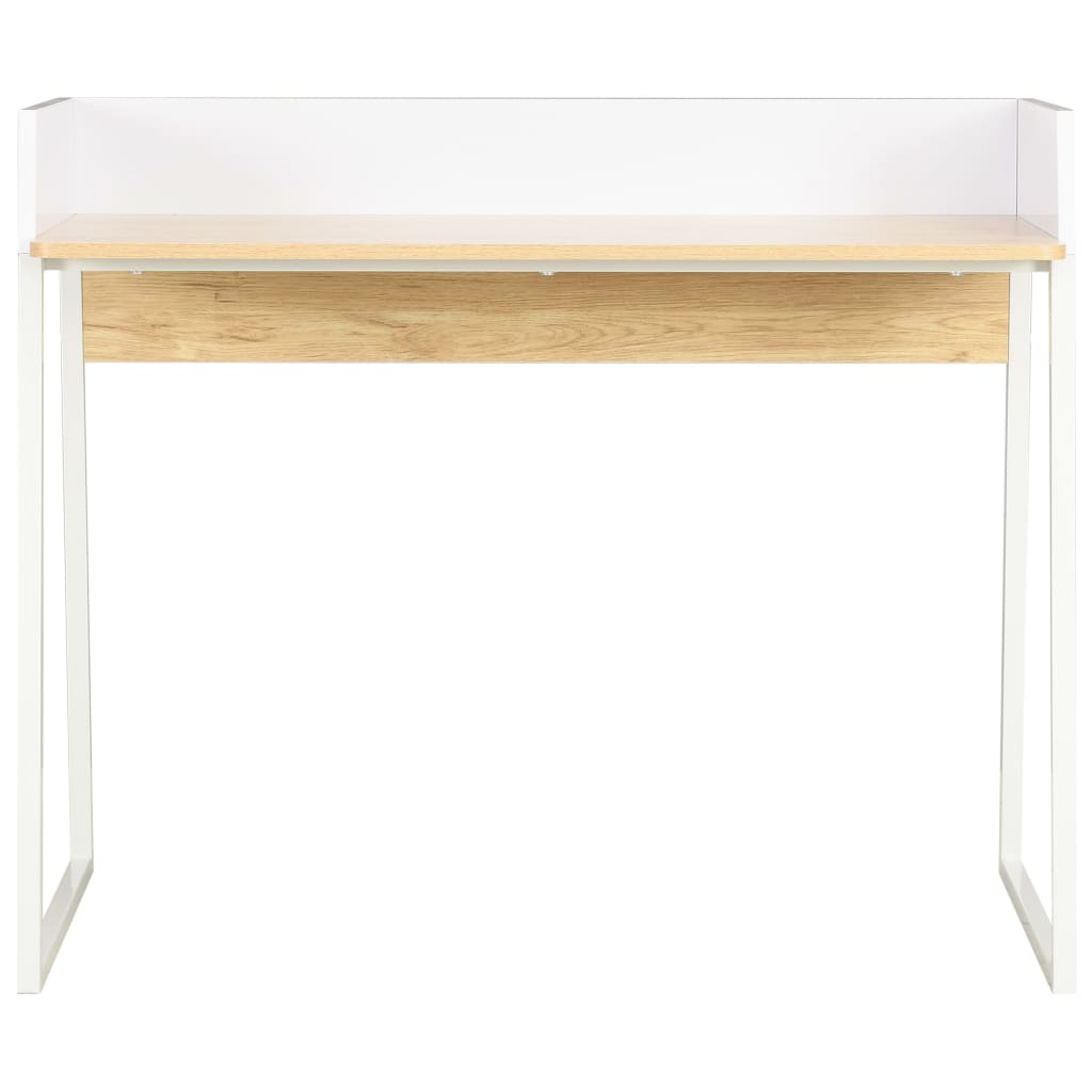 Skrivebord hvit og eik 90x60x88 cm