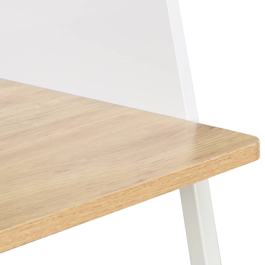 Skrivebord hvit og eik 90x60x88 cm