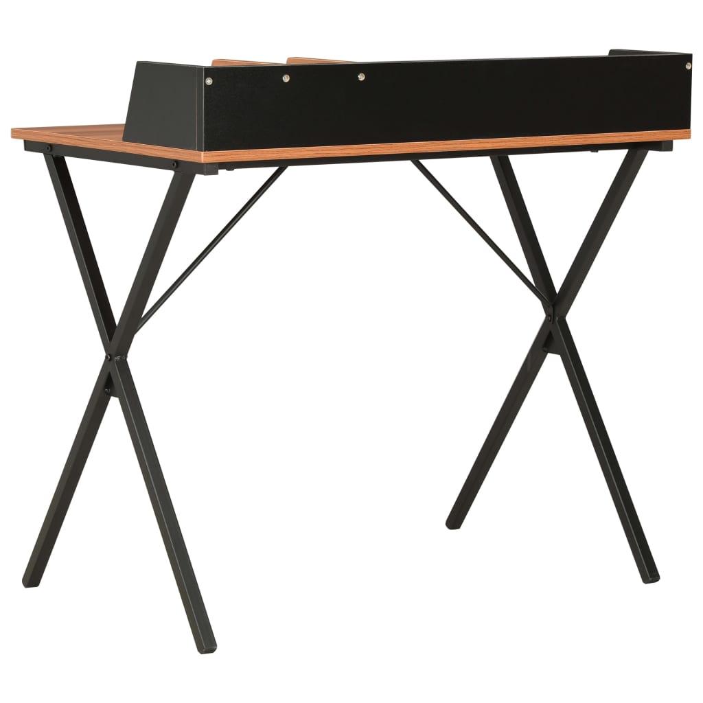 Skrivebord svart og brun 80x50x84 cm