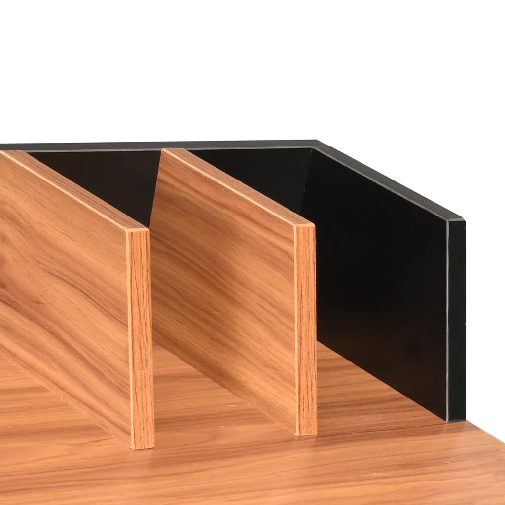 Skrivebord svart og brun 80x50x84 cm