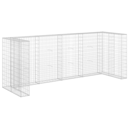 Gabion for søppeldunkskur galvanisert stål 320x100x120 cm