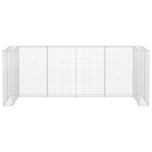 Gabion for søppeldunkskur galvanisert stål 320x100x120 cm