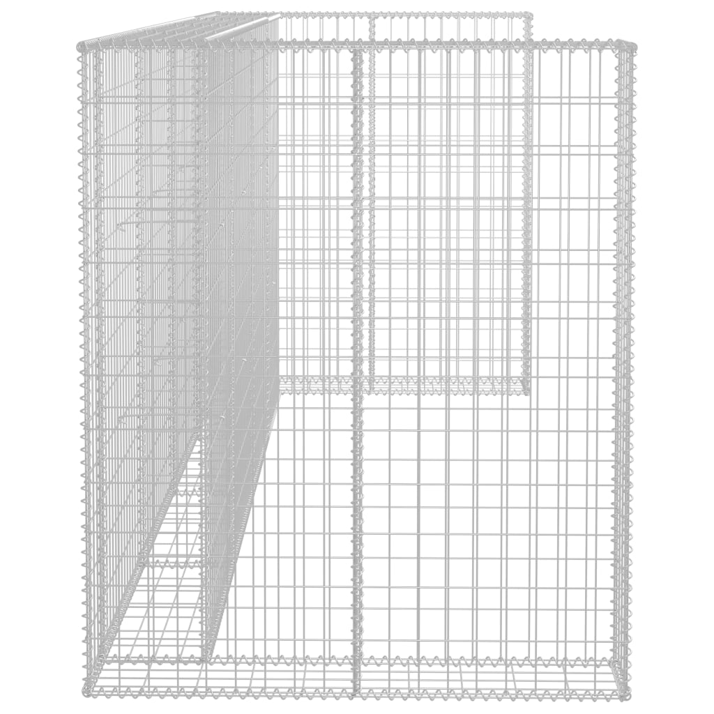 Gabion for søppeldunkskur galvanisert stål 320x100x120 cm
