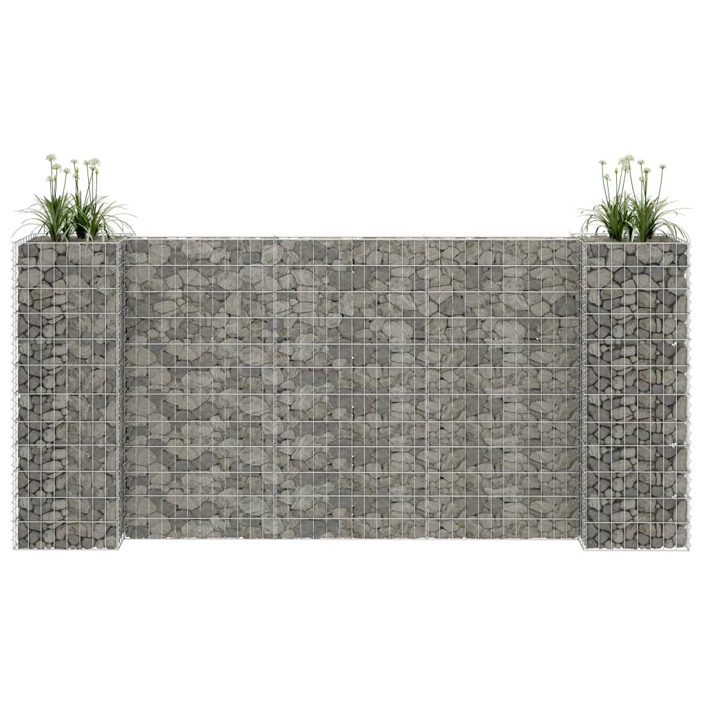 Gabion plantekasse H-formet ståltråd 260x40x120 cm