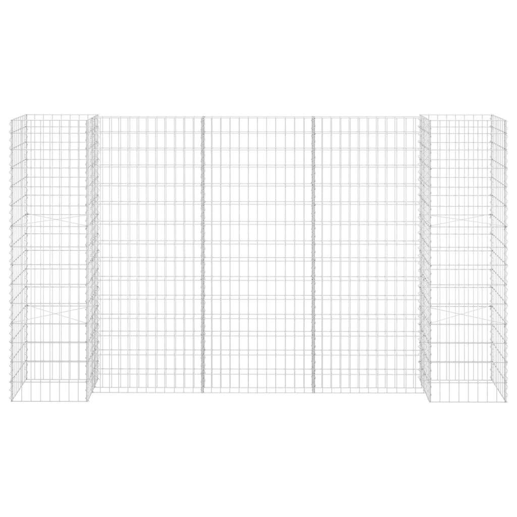 Gabion plantekasse H-formet ståltråd 260x40x150 cm