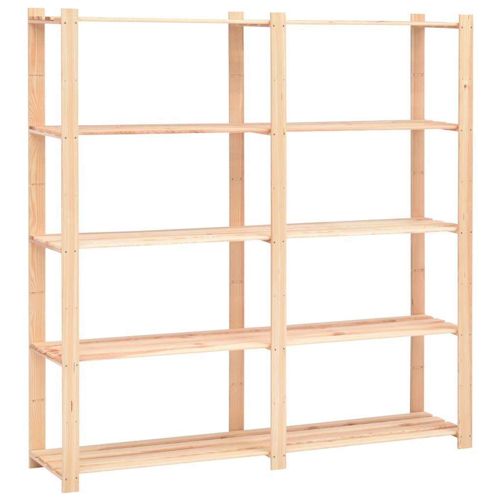 Oppbevaringshylle 5 etasjer 170x38x170cm heltre furu 500 kg
