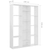 Bokhylle/Romdeler høyglans hvit 100x24x140 cm konstruert tre