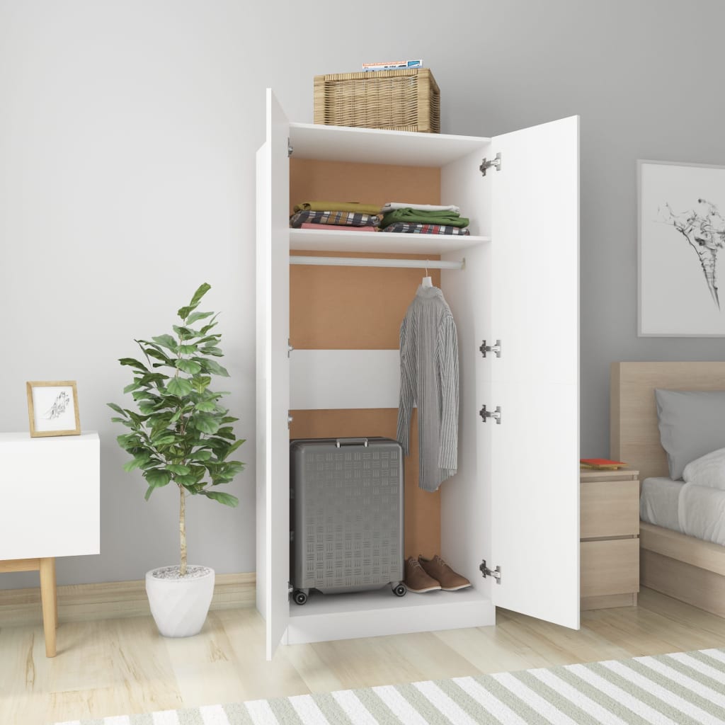 Garderobe hvit 80x52x180 cm konstruert tre