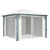 Paviljong med gardin 300x300 cm kremhvit aluminium