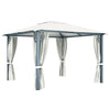 Paviljong med gardin 300x300 cm kremhvit aluminium