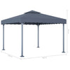 Paviljong 300x300 cm antrasitt aluminium