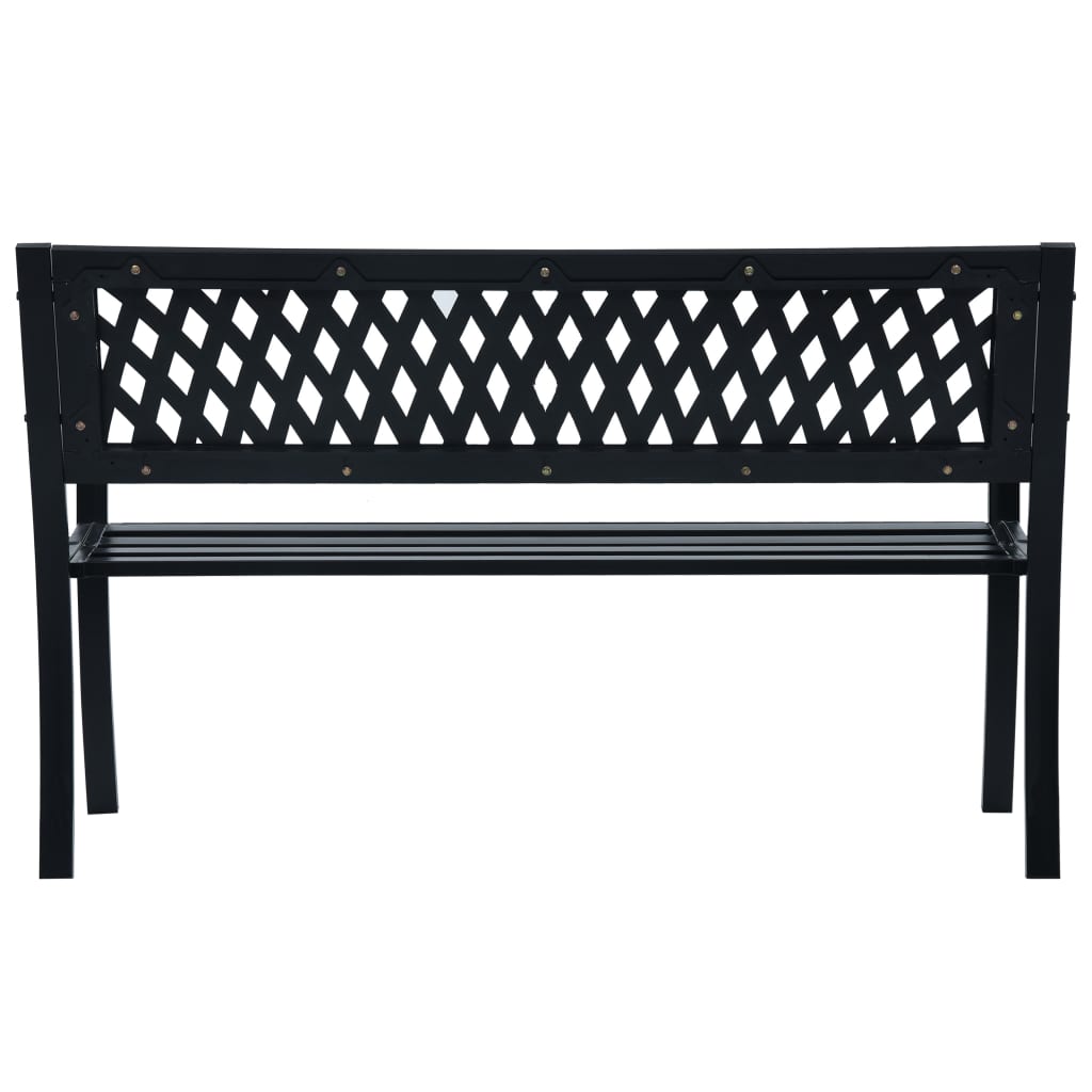 Hagebenk 125 cm svart stål