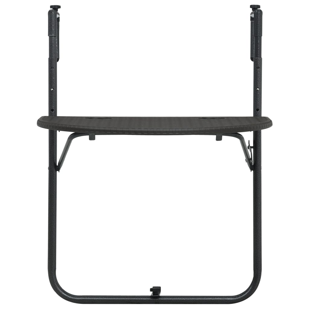 Hengende balkongbord brun 60x64x83,5 cm plast rottingutseende