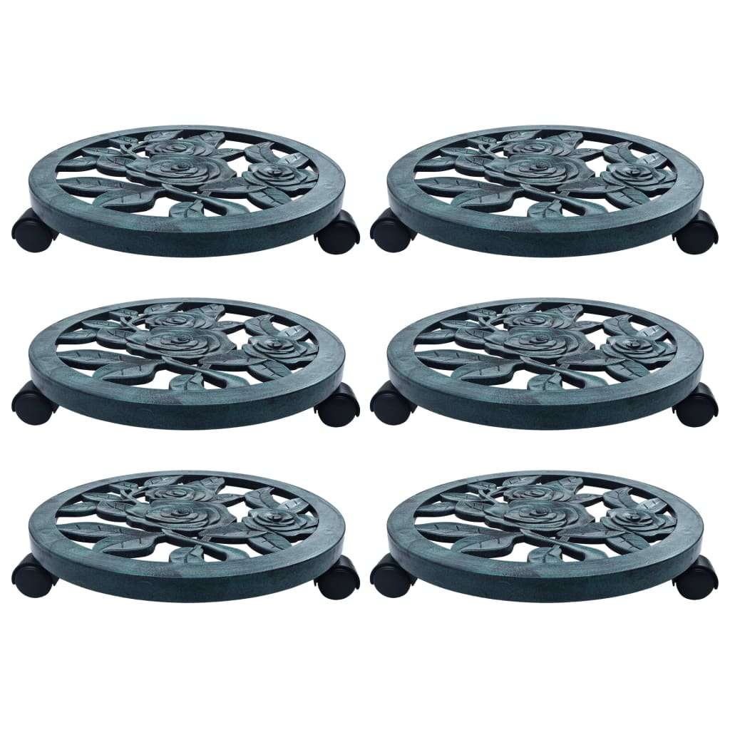 Pottetraller 6 stk grønn 38 cm plast
