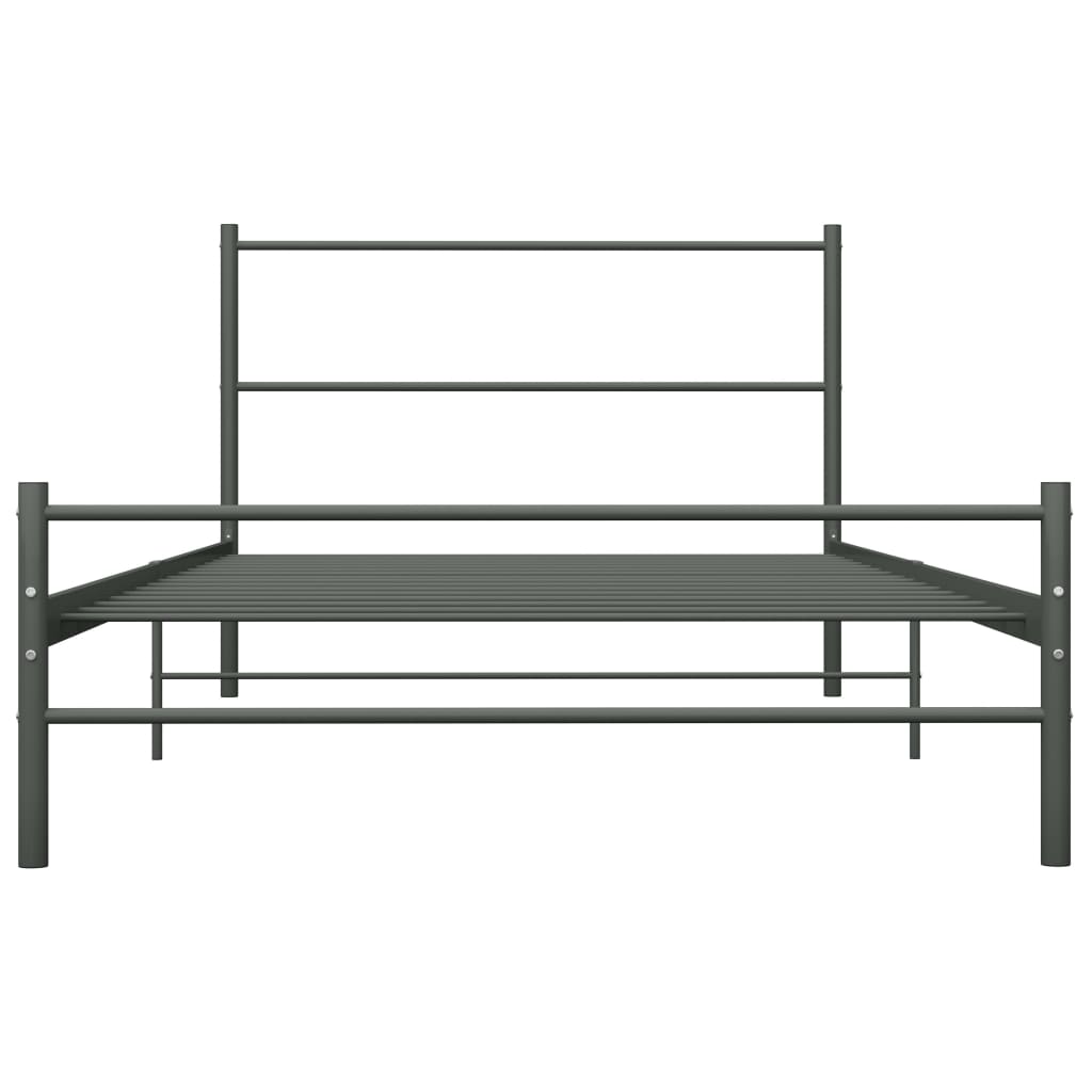 Sengeramme grå metall 100x200 cm
