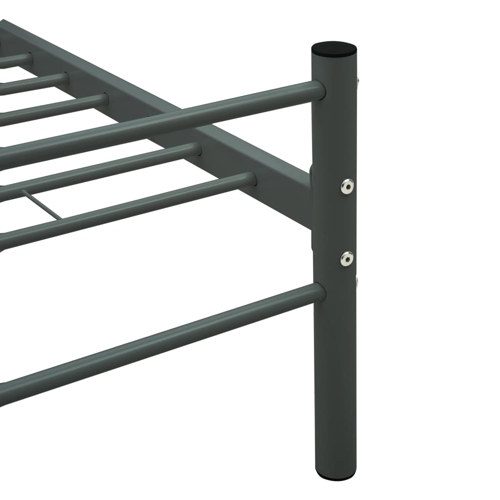 Sengeramme grå metall 200x200 cm