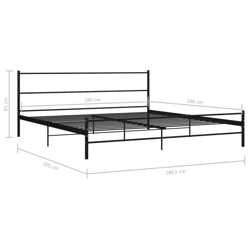 Sengeramme svart metall 180x200 cm