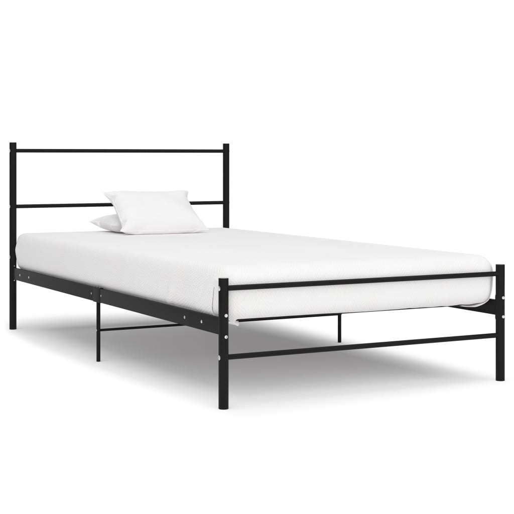 Sengeramme svart metall 100x200 cm
