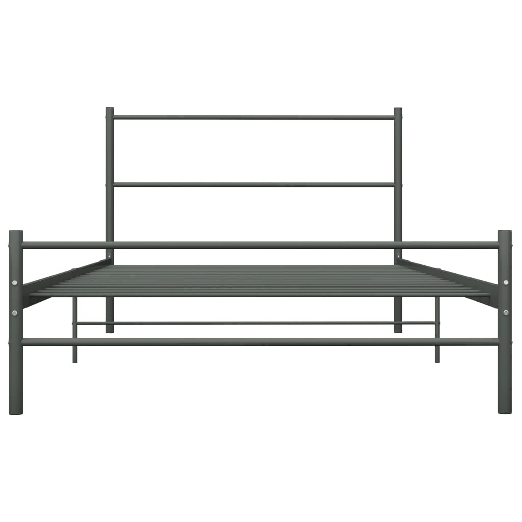 Sengeramme grå metall 90x200 cm
