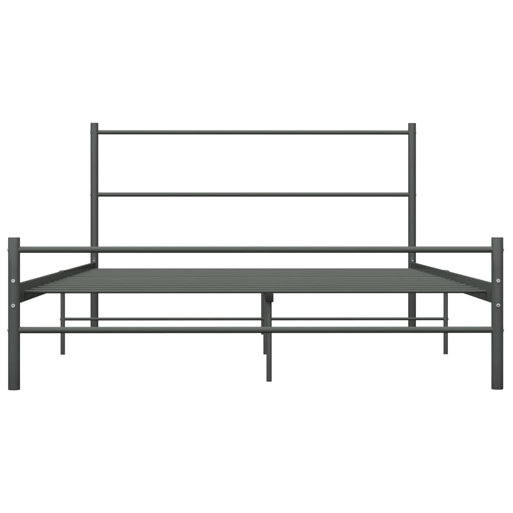 Sengeramme grå metall 160x200 cm