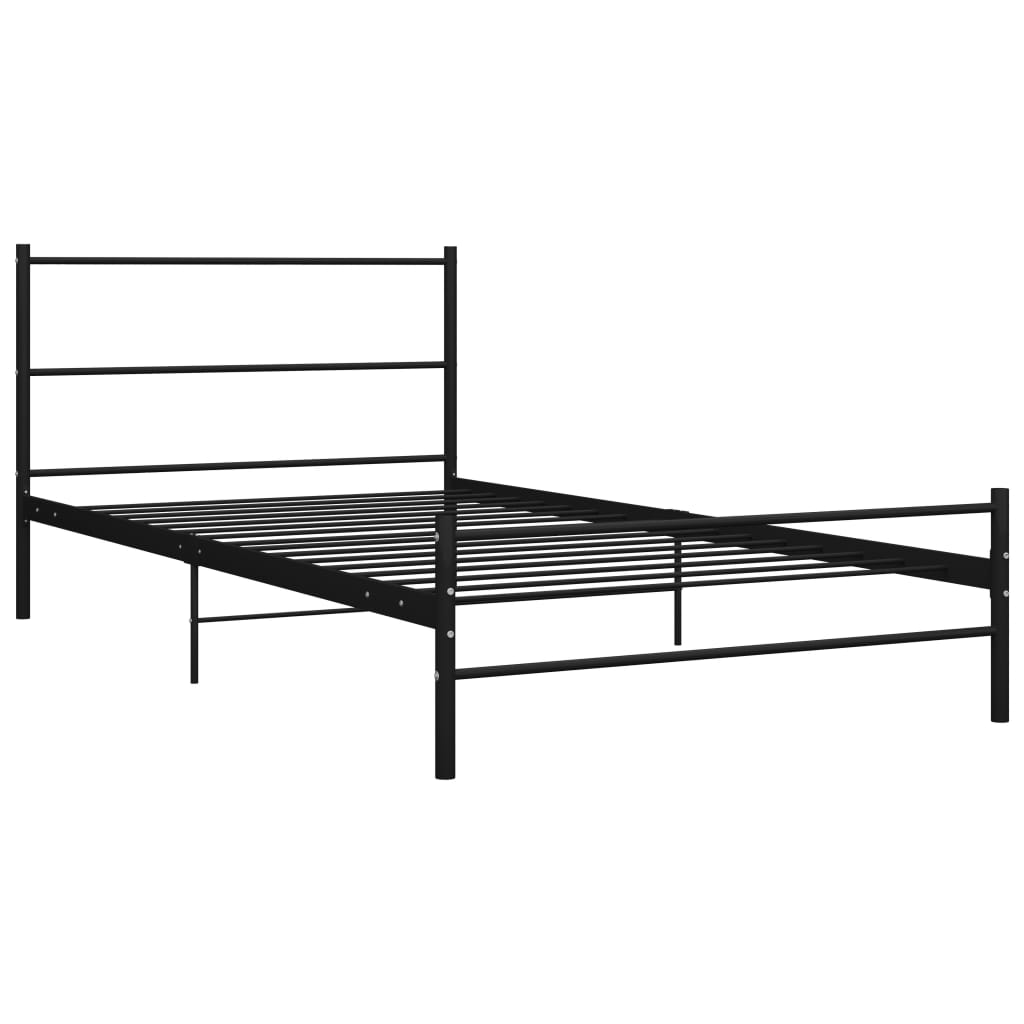 Sengeramme svart metall 90x200 cm