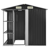 Hageskur med hylle antrasitt 205x130x183 cm jern