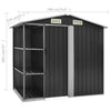 Hageskur med hylle antrasitt 205x130x183 cm jern