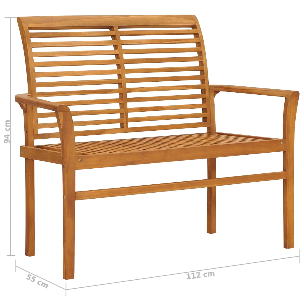 Hagebenk 112 cm heltre teak