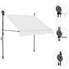 Manuell uttrekkbar markise med LED 150 cm kremhvit