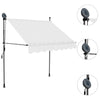 Manuell uttrekkbar markise med LED 200 cm kremhvit