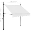 Manuell uttrekkbar markise med LED 200 cm kremhvit