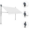 Manuell uttrekkbar markise med LED 300 cm kremhvit