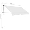 Manuell uttrekkbar markise med LED 300 cm kremhvit