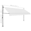 Manuell uttrekkbar markise med LED 400 cm kremhvit