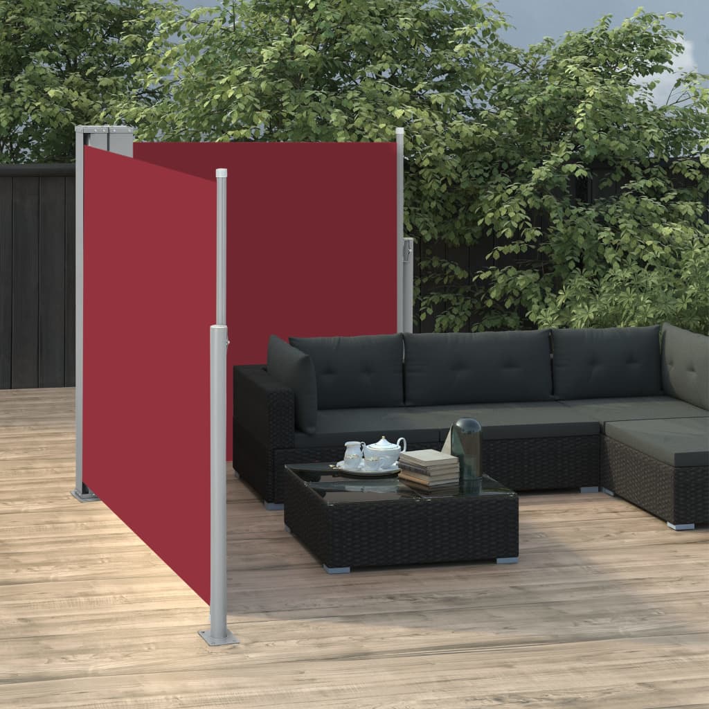 Uttrekkbar sidemarkise 120x600 cm rød