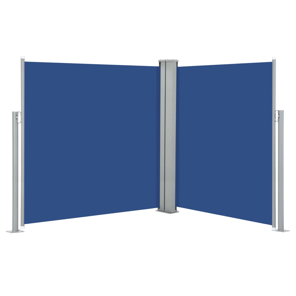 Uttrekkbar sidemarkise 140x600 cm blå